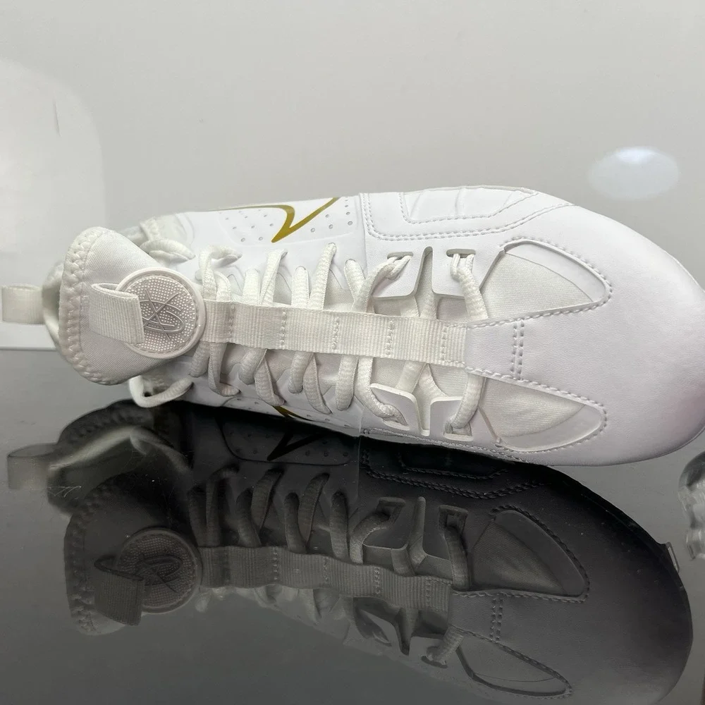 Nike Huarache 9 LAX SAMPLE White Gold Lacrosse Cleats FD0090-100 Men Size 8